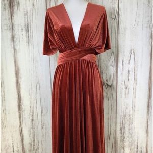 Rush orange velvet dress